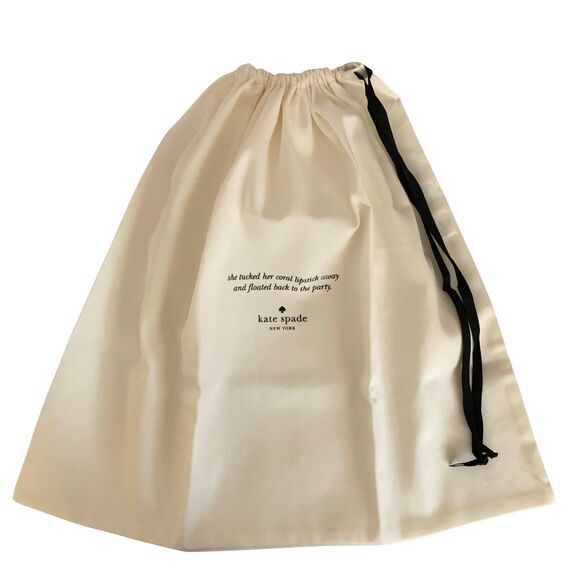 Kate Spade Dust bag 19" x 17" White Drawstring Storage Bag with Black String - Picture 1 of 4
